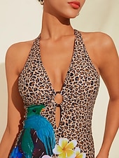 Недорогие дизайнерские купальники-купальник бикини с леопардовым принтом и треугольными чашечками