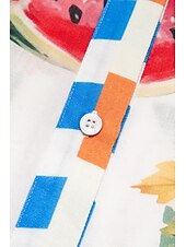 billige uformell kjole med trykk-print stripe frukt midi skjorte kjole