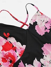 preiswerte abendkleider-Damen Freizeitkleid Etuikleid Unterkleid Blumen rückenfrei Print Rollkragen langes Kleid Maxikleid sexy Urlaub ärmellos Sommer