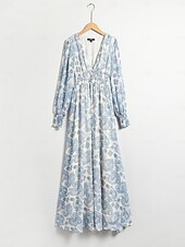 levne Květinové šaty-šifon svatební host paisley print elastický pas maxi šaty