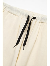 voordelige Klassiek-Voor heren Linnen broek Zomerbroek Zak Trekkoord Effen Casual Dagelijks Yoga Katoenmix Basic Klassiek Zwart Wit