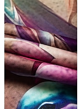 billige Dyrene tee-kvinners t-skjorte mote blomsterprint kortermede vanlige topper v-hals ferie helg lilla beige sommer