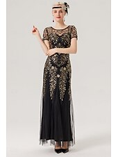 levne oblečení-Retro Řvoucí 20s 20. léta 20. století Bubenové šaty Úbory Koktejlky Velký Gatsby Buben dívka Svatební host Flitry Maškarní kostým Dámské Svatební Svatební host Večírek Dospělé 1 x náramek Šaty