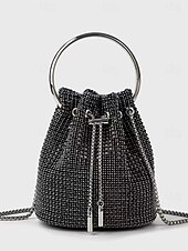 voordelige Tassen-Dames Koppeling avondtasje PU-nahka Bruiloft Ketting Grote capaciteit Multi-dragen Effen Kleur Zilver