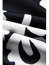 baratos vestido casual estampado-vestido midi com estampa geométrica ombro a ombro