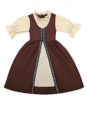 levne Šaty-Retro Středověké Renesanční Šaty Ren Faire Viking irština Barevné bloky Dívčí Keltské předvečer Všech svatých Plesová maškaráda předvečer Všech svatých Večírek Dětské Šaty