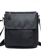 economico Borselli da uomo-Borsa a tracolla vintage da uomo in pelle, borsa a spalla multi-scomparto con tracolla regolabile per lavoro, viaggi e uso quotidiano.