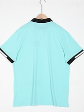 preiswerte Klassisches Poloshirt für Herren-Herren Sport-Poloshirts Golfshirt Lässig Sportoberteile Gerippter Polokragen Kurzarm Mode Basic Einfarbig Patchwork Sommer Normale Passform Schwarz Weiß Rote Blau Grün Sport-Poloshirts