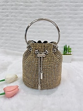 voordelige Tassen-Dames Koppeling avondtasje PU-nahka Bruiloft Ketting Grote capaciteit Multi-dragen Effen Kleur Zilver