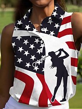 economico Abbigliamento da golf femminile-Per donna Polo da golf Blu marino Verde Blu scuro Senza Maniche Protezione Solare Top Abbigliamento da golf da donna Abbigliamento Abiti Abbigliamento