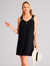 cheap Mini Black Dress-Women&#039;s Casual Dress Mini Dress Ruched Daily Date Fashion Basic Strap Sleeveless Black White Pink Color