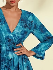 abordables robe décontractée imprimée-robe midi élégante en mousseline à jacquard fleuri