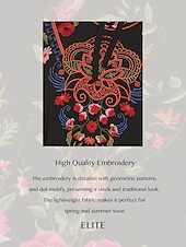 cheap Women&#039;s Vacation Tops-Women&#039;s Embroidered Blouse Long Sleeve Floral Boho Ethnic Mexican Tops Peasant Shirts