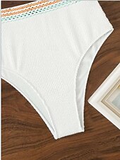billiga Bikiniset-Dam Vanligt Sexiga underkläder Ensfärgat Ren färg Sexig Tryck upp Sommar Hem Säng Simning Polyester Snabb tork Stretch Shorts 2 st Hög midja Sommar Vår
