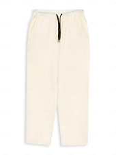 voordelige Klassiek-Voor heren Linnen broek Zomerbroek Zak Trekkoord Effen Casual Dagelijks Yoga Katoenmix Basic Klassiek Zwart Wit