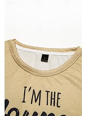 abordables T-shirt Humor &amp; Citations-T-shirt femme à manches longues lettre famille mode col rond regular tops impression quotidienne week-end noir rose bleu vert kaki printemps  automne printemps automne hiver préautomne