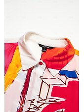 cheap Shirts,Tops &amp; Blouses-Graphic Print Long Sleeve Blouse