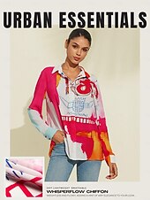 cheap Shirts,Tops &amp; Blouses-Graphic Print Long Sleeve Blouse