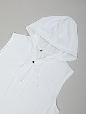 abordables Débardeurs-Homme Débardeur Sous-Vêtements T-shirt sans manches Sans manches À capuche Été Uni Mode Designer Muscle Extérieur Sortir Salle de sport Noir Blanche Jaune T-shirt haut de gamme pour homme