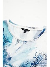baratos Camiseta de Arte &amp; Design-camiseta feminina vintage básica geométrica abstrata estampa manga curta regular tops gola redonda diário fim de semana verde verão