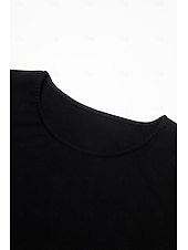 preiswerte Tunika-Oberteile-Damen Tunika T-Shirt Einfarbig Mode täglich Basic Lange Ärmel Rundhals Lange Oberteile Lässig täglich Wochenende Fließende Tunika Schwarz Weiß Rot Herbst  Winter