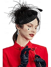 preiswerte Zubehör und mehr-Retro Vintage 1950er 1920er Fascinators Hut Schleier-Stirnband Braut Damen Karneval Maskerade Party / Abend Junggesellinnenabschiedsparty Erwachsene Kopfbedeckung