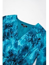 abordables robe décontractée imprimée-robe midi élégante en mousseline à jacquard fleuri