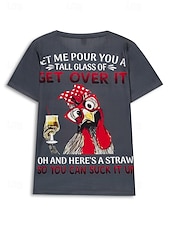 abordables T-shirt Humor &amp; Citations-t-shirt femme basique imprimé lettre manches courtes hauts réguliers col rond quotidien week-end noir blanc rose gris été