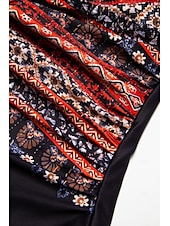 お買い得  デザイナー水着-花柄三角Vネックワンピース水着