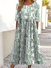 ieftine Rochii casual florale-rochie maxi dama imprimeu floral maneca scurta decolteu albastru deschis casual elegant primavara vara petrecere in gradina imbracaminte de plaja imbracaminte marime
