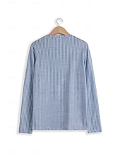 preiswerte Streifen- und geometrisches T-Shirt-Damen T Shirt Gestreift Basic Langarm Rundhalsausschnitt Normale Oberteile Täglich Wochenende Bedruckt Rosa Blau Grün Grau Herbst Winter