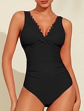  Maiô triangular com borda de pétala e decote em V