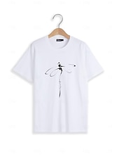 cheap Animals tee-Women&#039;s T Shirt Dragonfly Basic Short Sleeve Round Neck Regular Tops Daily Weekend Print Black White Blue Gray Summer