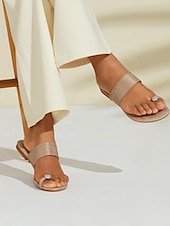 olcso Nyári szandálok-Női Szandálok Papucsok Bling Bling cipők Boho Strasszkő Lapos PU Arany