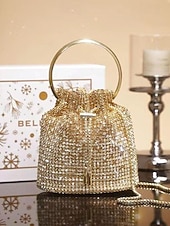 voordelige Tassen-Dames Koppeling avondtasje PU-nahka Bruiloft Ketting Grote capaciteit Multi-dragen Effen Kleur Zilver