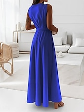 cheap Formal Dresses-Women&#039;s Casual Dress Long Dress Maxi Dress Lace up Date Vacation Streetwear Maxi V Neck Sleeveless Pink Wine Red Color
