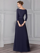 voordelige Mama&amp;#39;s jumpsuits-Twee-delige Jumpsuit  Pantalon Moeder van de Bruid Formeel Bruiloft Gast Elegante Afneembare V-Hals Vloerlengte Satijn 3/4 Lengte Mouw Met Riem  Ribbon 2025 gratis maatwerk