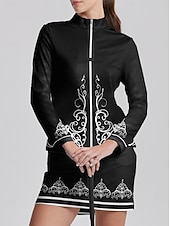 billiga Kvinnors golfkläder-Dam Vandringspolotröja Svart Kaki Långärmad Solskydd Överdelar Höst Vinter Golfkläder för damer Kläder Outfits Bär kläder