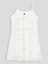 voordelige Valentijnsdag Jurken-Vrouwen's Mini Jurk Casual Jurk Petite Jurk Zomerse Jurk Basis Sexy Casual Vakantie Dagelijks Feest Regelmatige Pasvorm Hart LIEFDE Fruit Mouwloos V Hals Spaghetti Band Ananas Bloemen