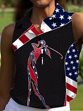 economico Abbigliamento da golf femminile-Per donna Polo da golf Blu marino Verde Blu scuro Senza Maniche Protezione Solare Top Abbigliamento da golf da donna Abbigliamento Abiti Abbigliamento