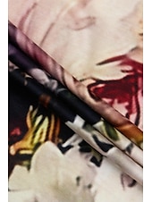 billige Blomster t-skjorte-kvinners t-skjorte mote blomsterprint kortermede vanlige topper rund hals ferie helg gul rosa blå lilla grønn vår &amp;amp; sommer