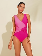 baratos trajes de banho de grife-maiô de cor contrastante