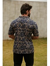 cheap Men's Golf Clothing-Men's Golf Polo Shirt Brown Short Sleeve Sun Protection Top Leaf Golf Attire Clothes Outfits Wear Apparel