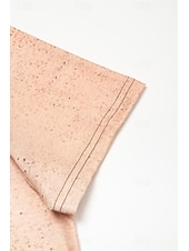 billige Dyrene tee-kvinners t-skjorte mote blomsterprint kortermede vanlige topper v-hals ferie helg lilla beige sommer