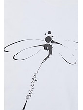 cheap Animals tee-Women&#039;s T Shirt Dragonfly Basic Short Sleeve Round Neck Regular Tops Daily Weekend Print Black White Blue Gray Summer