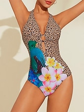 Недорогие дизайнерские купальники-купальник бикини с леопардовым принтом и треугольными чашечками