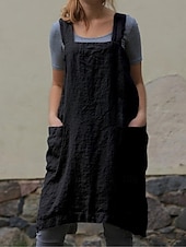billiga Overall-Dam Vanligt Jumpsuits Streetwear Ensfärgat Ärmlös Fyrkantig hals Ficka Gata Dagligen Normal Svart Vin Armégrön Sommar