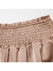 preiswerte Damenhosen-Lässige Hose mit weitem Bein aus Satin