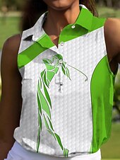 economico Abbigliamento da golf femminile-Per donna Polo da golf Blu marino Verde Blu scuro Senza Maniche Protezione Solare Top Abbigliamento da golf da donna Abbigliamento Abiti Abbigliamento