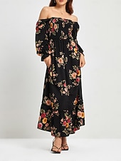 baratos Vestidos Florais-vestido de férias de primavera com padrão floral